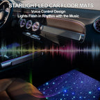 Starlight Floor Mats for Car, LED Fiber Optic Mats with App Control, Universal Fit - Waterproof Washable, Full Set Shiny Starry Sky Non-Slip Car Mat - USB Cable