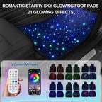 Starlight Floor Mats for Car, LED Fiber Optic Mats with App Control, Universal Fit - Waterproof Washable, Full Set Shiny Starry Sky Non-Slip Car Mat - USB Cable