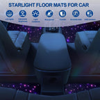 Starlight Floor Mats for Car, LED Fiber Optic Mats with App Control, Universal Fit - Waterproof Washable, Full Set Shiny Starry Sky Non-Slip Car Mat - USB Cable
