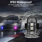 4PCS Wireless LED Strobe Lights with Remote Control, 8 Colors USB Charging Waterproof Anti-Collision Led Emergency Warning Lights for Car Motorcycle Drone Aircraft Bike